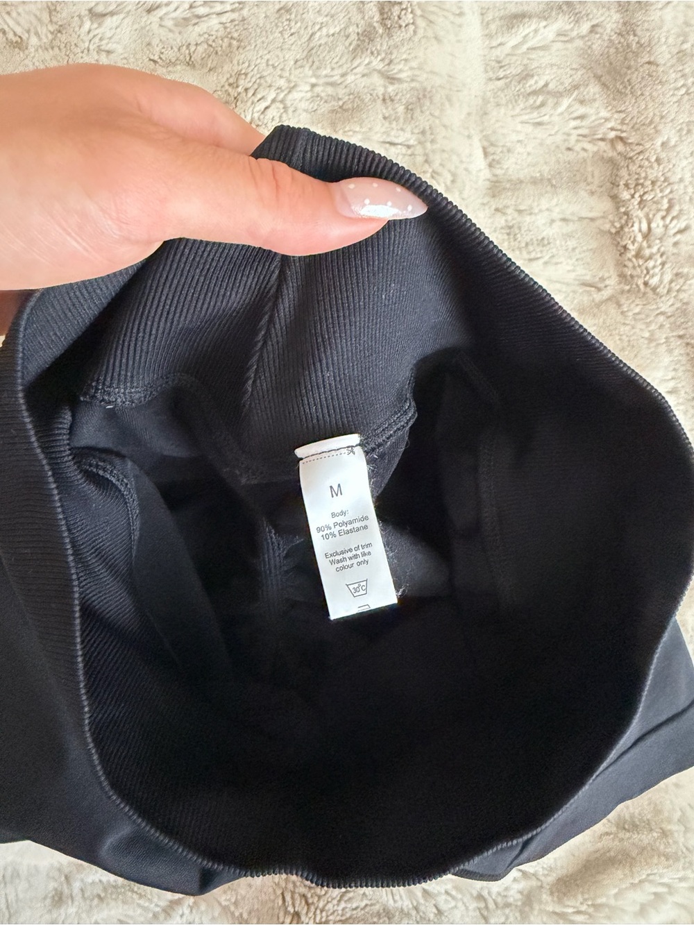 Women's High-Waist Black Active Shorts - Picture 3 of 5